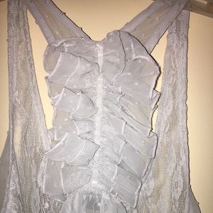Gray lace tank top